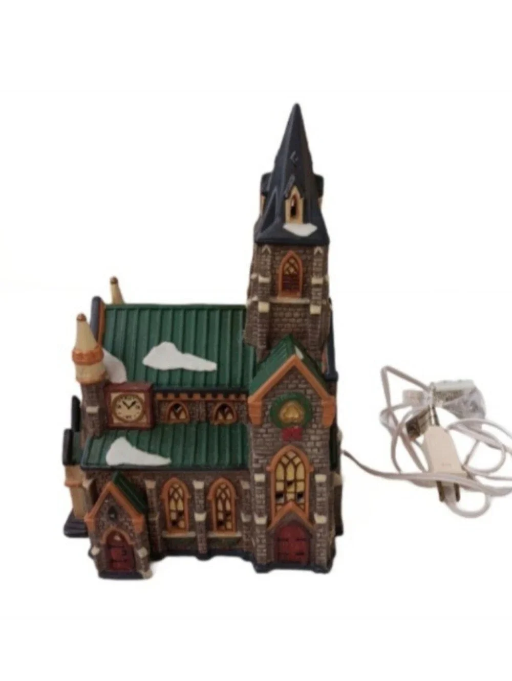 Vintage Holiday Time Village Lighted Church | EUC